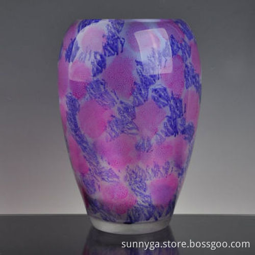 Glass Vase with Hand Painting Design for Decoration, OEM Orders are Welcome